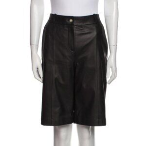 Loulou Studio Lamb Leather Knee-Length Shorts Size: M